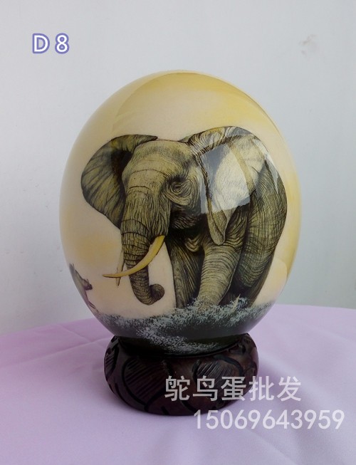 鸵鸟蛋壳彩绘艺术品蛋雕工艺品鸵鸟蛋壳雕刻