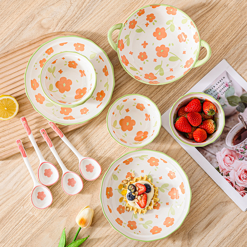 good-looking bowl dish household ceramic tableware spoon ceramic spoon chinese ins ceremony sense