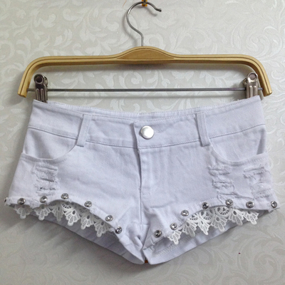 韩版新款破洞薄款白色牛仔超短裤女夏性感低腰紧身显瘦修身热裤潮-淘宝网 韩版新款破洞薄款白色牛仔超短裤女夏性感低腰紧身显瘦修身热裤潮-淘宝网