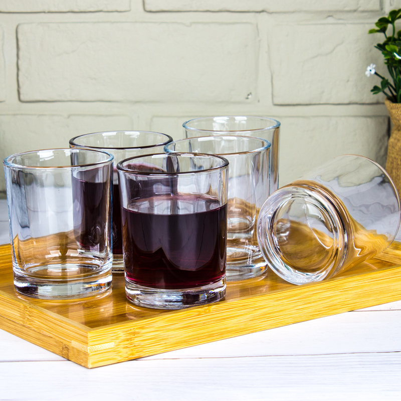 彦雅轩透明玻璃杯子家用水杯套装 喝水耐热茶杯白酒杯啤酒杯6只装