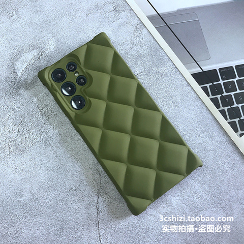 Green — 3D Diamond Pattern Airbag Corner Protection Silicone TPU S22, S22 Plus, S22 Ultra, S21, S21 Plus, S21 Ultra Samsung
