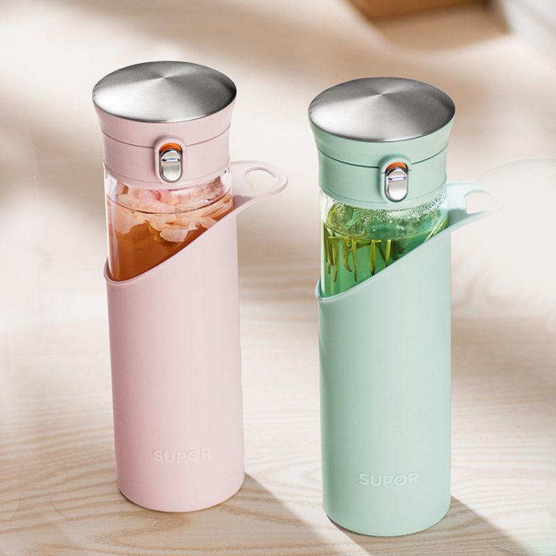 苏泊尔水杯玻璃杯茶杯水杯女可爱水杯便携杯子创意个性潮流家用