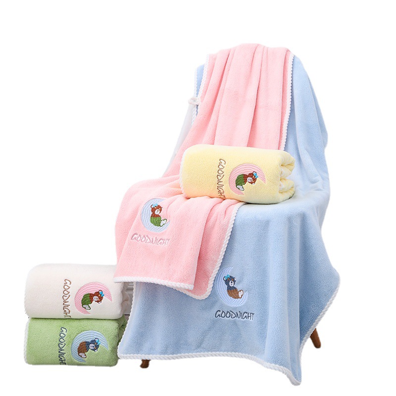 Bath Towel plus-Sized Thickened Adult Unisex Household Bath Absorbent Quick-Drying Towel Coral Fleece Wrapping Towel