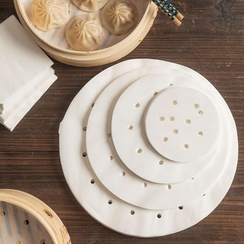 Bamboo Steamer Liners Non-Stick round Steamed Bread Paper Pad Disposable Household Non-Stick Steamer Oil Blotter Pad Paper Pad Steamer Cloth