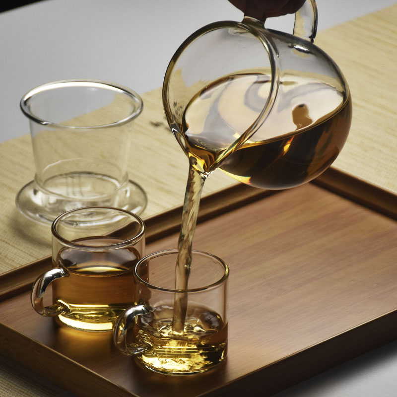 绿茶杯耐热玻璃 茶壶全玻璃过滤透明泡茶器小号家用功夫茶具套装
