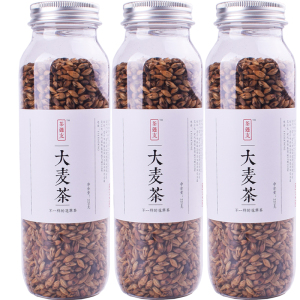 买1送2原味烘培形大麦茶炒熟大麦罐装220g*3罐颗粒大麦茶散装包邮