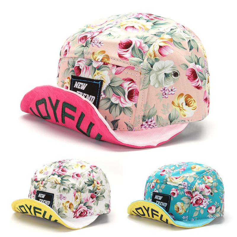 gorras planas para mujer de flores