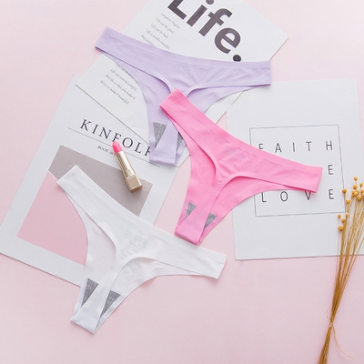 夏季超薄冰丝无痕丁字裤性感豹纹t裤黑色隐形纯棉裆三角内裤女-淘宝网