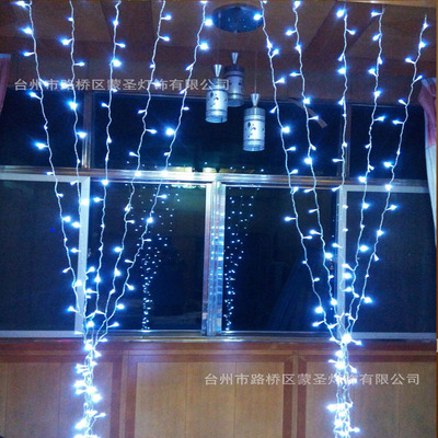 标题优化:LED灯串3*3米300灯婚庆节日灯圣诞节铜线灯串装饰窗帘灯浪漫串灯