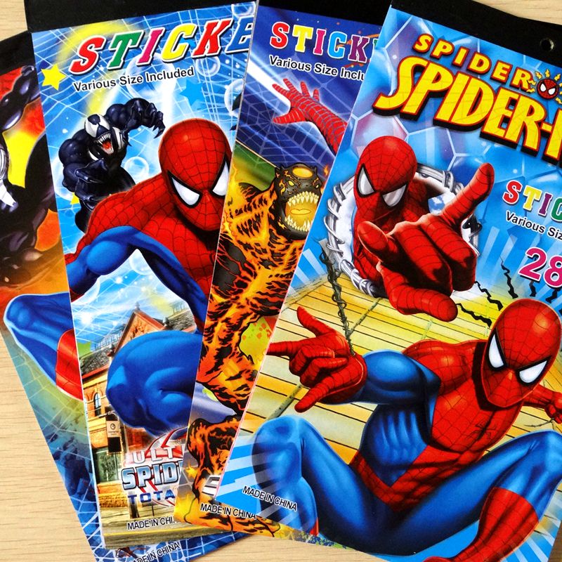 蜘蛛俠超人貼紙本一本6張兒童平面粘貼紙男童貼畫本超人兒童