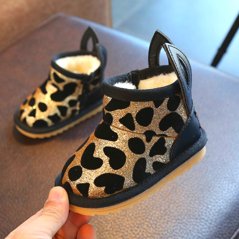 鼕季兒童雪地靴男女童0-3歲幼兒保暖短靴嬰兒學步鞋寶寶加絨棉鞋