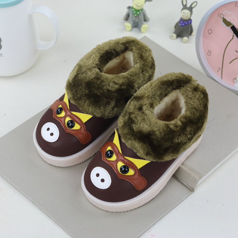 兒童棉拖鞋包跟秋鼕季男女童可愛卡通小孩寶寶防滑室內外居家棉鞋