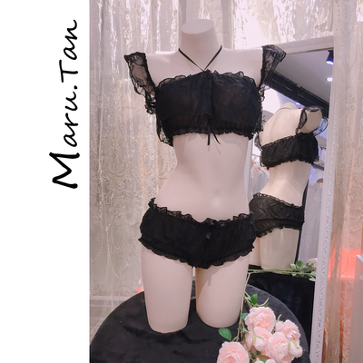 少女心性感内衣套装少女蕾丝超薄 骚两件套文胸套装可爱镂空花边-淘宝网