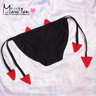 【瑕疵】小恶魔日系全棉系带低腰性感三角内裤cos私房软妹可爱-淘宝网