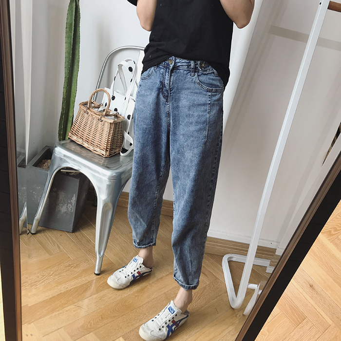 high waisted jean joggers