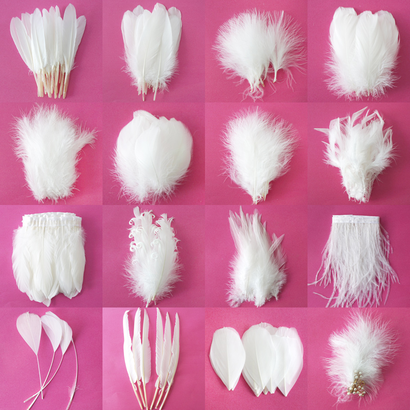 Free Shipping White Feather Decoration DIY Jewelry Hair Accessories Material Accessories Clothing Accessories Dream Catcher Photography Props