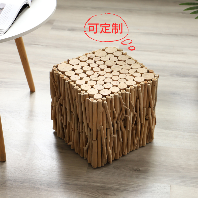 Solid Wood Home Adult Small Stool Creative Living Room Sofa Stool Shoe Changing Stool square Stool Nordic Simple Modern Dining Table Stool