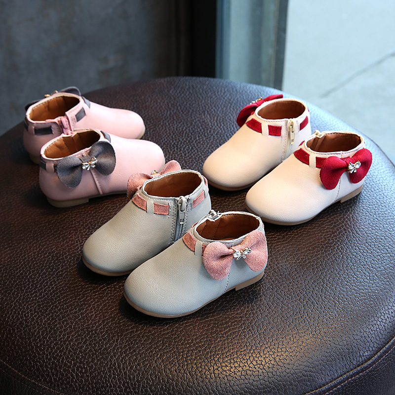 女童鞋秋公主鞋1-5-6歲寶寶小皮鞋可愛蝴蝶結兒童秋鞋女3-4歲韓版