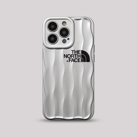 Silver — New The North Face Ribbed Stripes 14, 13, 12 iPhone Case