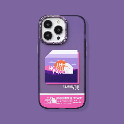 Purple — The North Face New Snow Mountain Illustration 14, 13, 12 iPhone Case