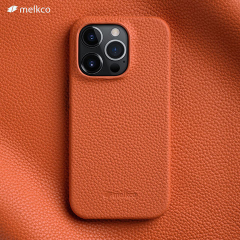 Melkco Orange Textured Leather iPhone Case