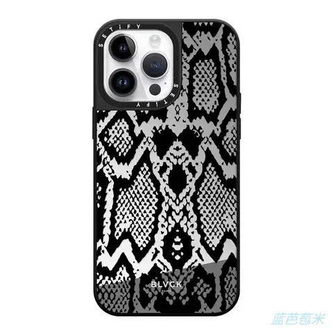 BLVCK New Phone Cases Covers Snakeskin Pattern Mirror Trendy Fashionable iPhone 14, iPhone 13, iPhone 12