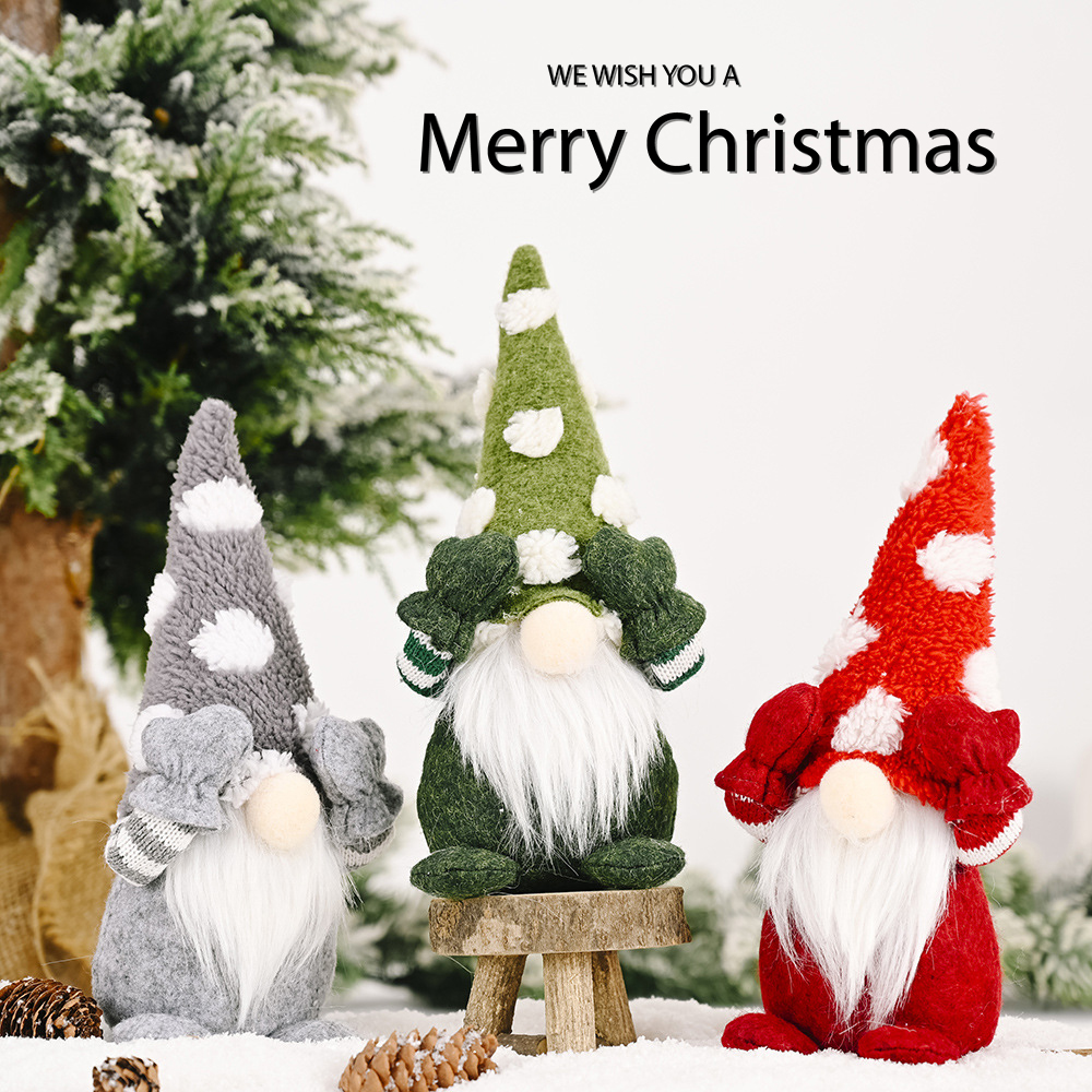 cistmas cistmas decoration supplies snowfke hat eye covering doll forest old man faceless doll decoration little doll doll