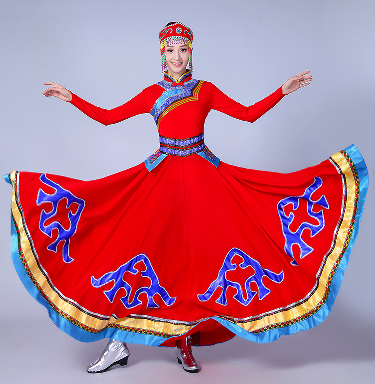 新款蒙古族舞蹈服裝女