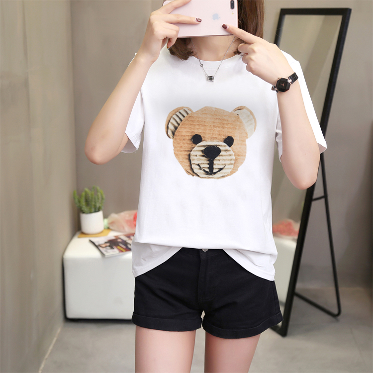 blanc à manches courtes t-shirt femme lâche mince 2019 nouvelle collection printemps-été de femmes de vêtements de marée veste 丅 blanc à manches courtes t-shirt femme lâche mince 2019 nouvelle collection printemps-été de femmes de vêtements de marée veste 丅