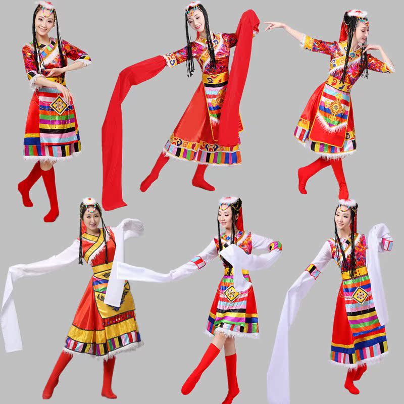 藏族舞蹈服裝成人女少