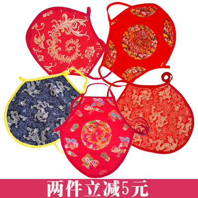 婴幼儿肚兜宝宝红色中国风护肚脐围兜纯棉丝绸龙凤兜兜手工制作夏-淘宝网