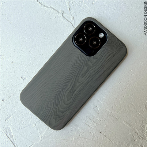 Black — Wood 15, 14, 13 iPhone Case