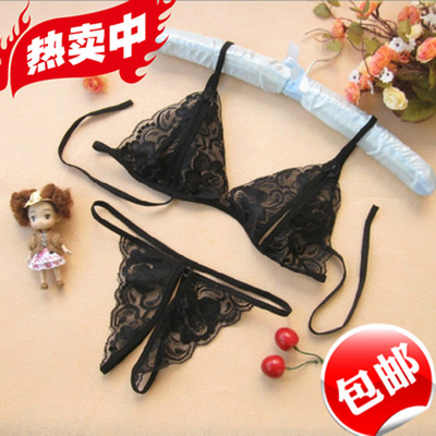 情趣内衣极度诱惑骚性感蕾丝开档露乳三点式激情套装真人透明睡衣-淘宝网