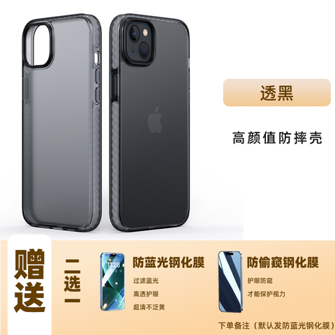 Black — Frosted Transparent Silicone TPU Slim Fit 15, 14, 13, 12, 11 iPhone Case