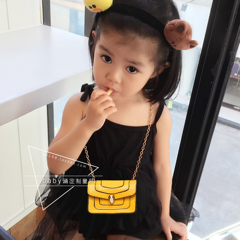 韓版兒童公主女童超迷你小包包可愛時尚斜挎包美爆鏈條蛇頭包