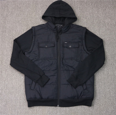 滑板大牌 rvca 艺术家夹克 假两件 棉衣 棉服 连帽 街头原