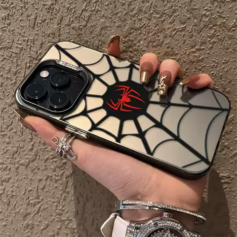 Spiderman Web Phone Cases Covers Electroplated Trendy Fashionable iPhone 15, iPhone 14, iPhone 13, iPhone 12, iPhone 11