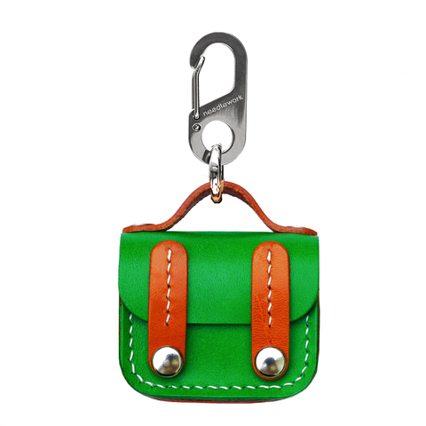 Green — School Bag Airpods Genuine Leather Protective Carry Airpods 1, Airdpods 2, Airpods 3, Airpods Pro AirPods Case