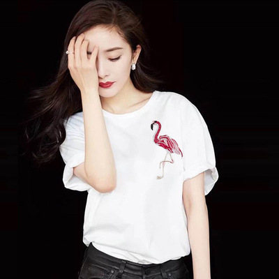 标题优化:2019夏新款白色t恤女短袖明星韩版同款印花棉学生女