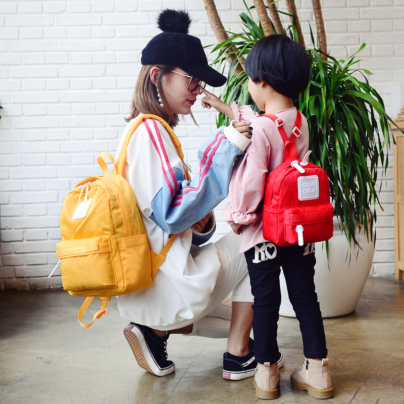 日本ins糖果色親子包兒童書包寶寶雙肩包迷你尼龍小背包母子包