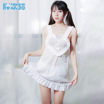【撩汉出品】原创半透爱心女仆睡裙 日系少女女仆装睡衣-淘宝网