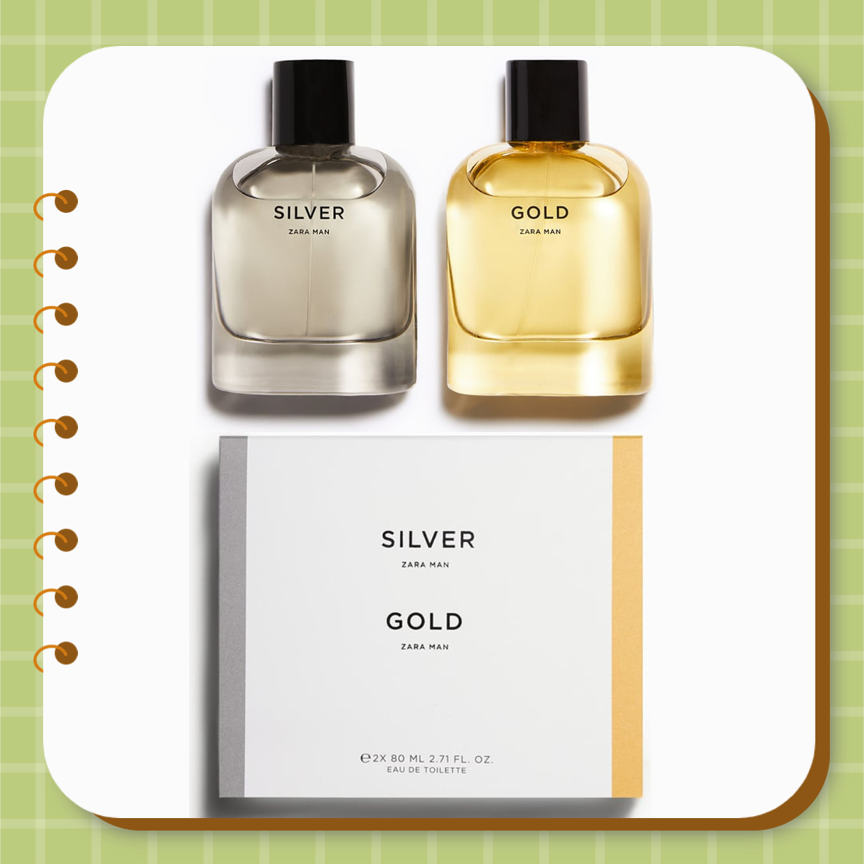 現貨Zara Silver EDT+Zara Gold EDT颯拉銀色+金色男士淡香水組合套裝周