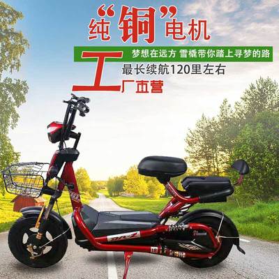 标题优化:雪撬电动车48v60v成人踏板电瓶车男女代步电动自行车小型助力车