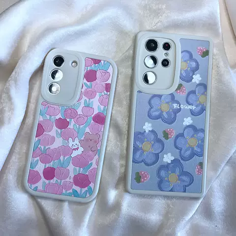 Girls Phone Cases Covers Flower Print Pattern Silicone TPU Galaxy S22, Galaxy S22 Plus, Galaxy S22 Ultra, Galaxy S21, Galaxy S21 Plus, Galaxy S21 Ultra,