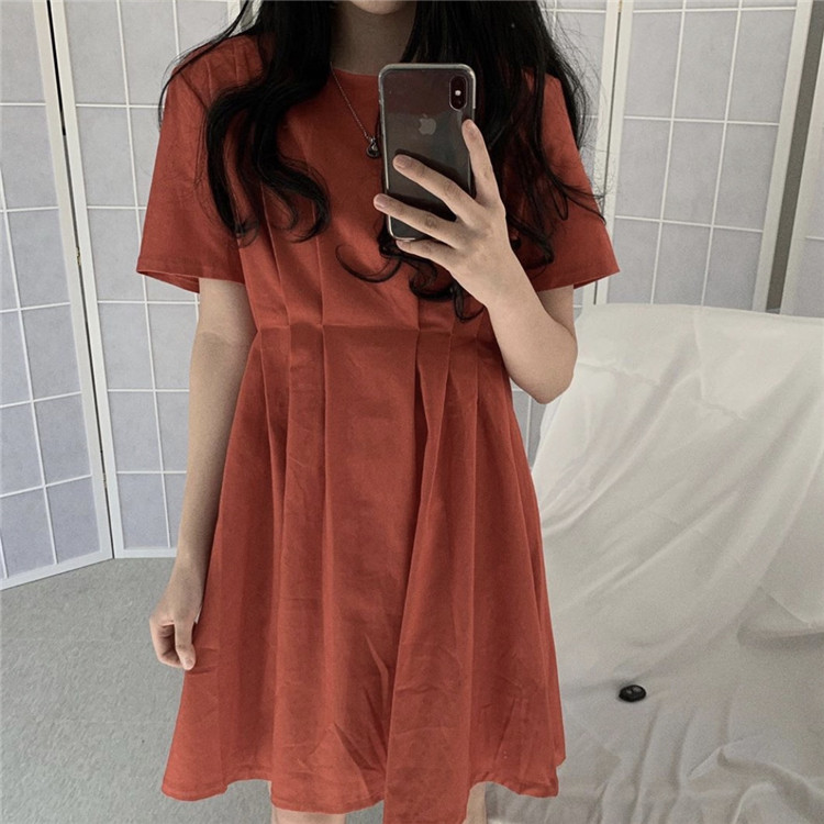 เดรส 裙子2019新款春秋气质韩版学生森系女装很仙的法国小众舒适连衣裙  