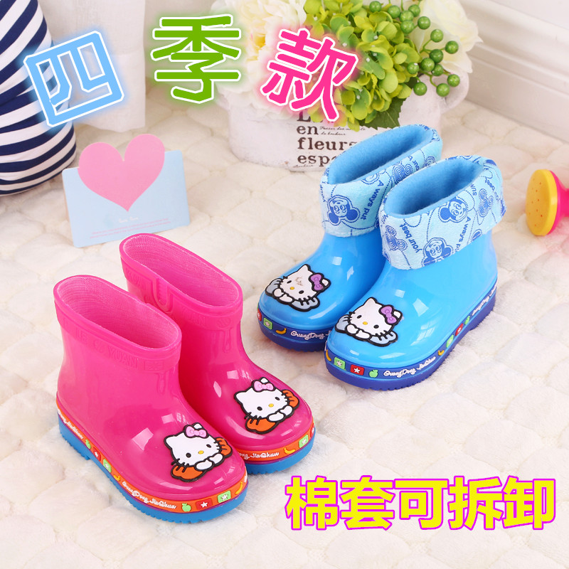 兒童雨鞋防滑1-2-3-4歲男女童寶寶小孩幼兒加絨保暖水鞋雨靴韓版
