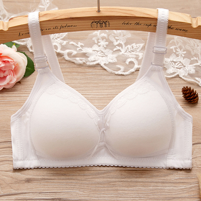 可爱少女文胸舒适无钢圈发育期初中高中学生内衣调整型薄模杯胸罩-淘宝网