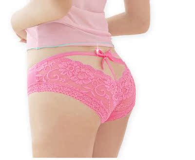 女士性感蕾丝花边小内裤蝴蝶结女内裤蕾丝真空诱惑无极限黑白多色-淘宝网