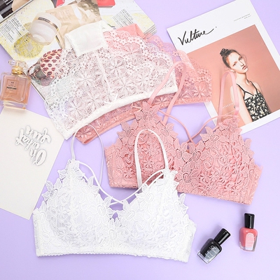无钢圈文胸聚拢蕾丝性感小胸上托薄款可爱少女收副乳胸罩内衣套装-淘宝网