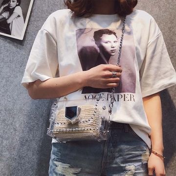 夏季果冻透明包包女2018新款潮链条小包包百搭ins超火单肩斜挎包 夏季果冻透明包包女2018新款潮链条小包包百搭ins超火单肩斜挎包